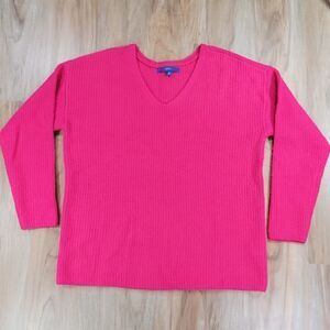 🔹️Apt 9 Hot Pink Vneck Long Sleeve Sweater Medium